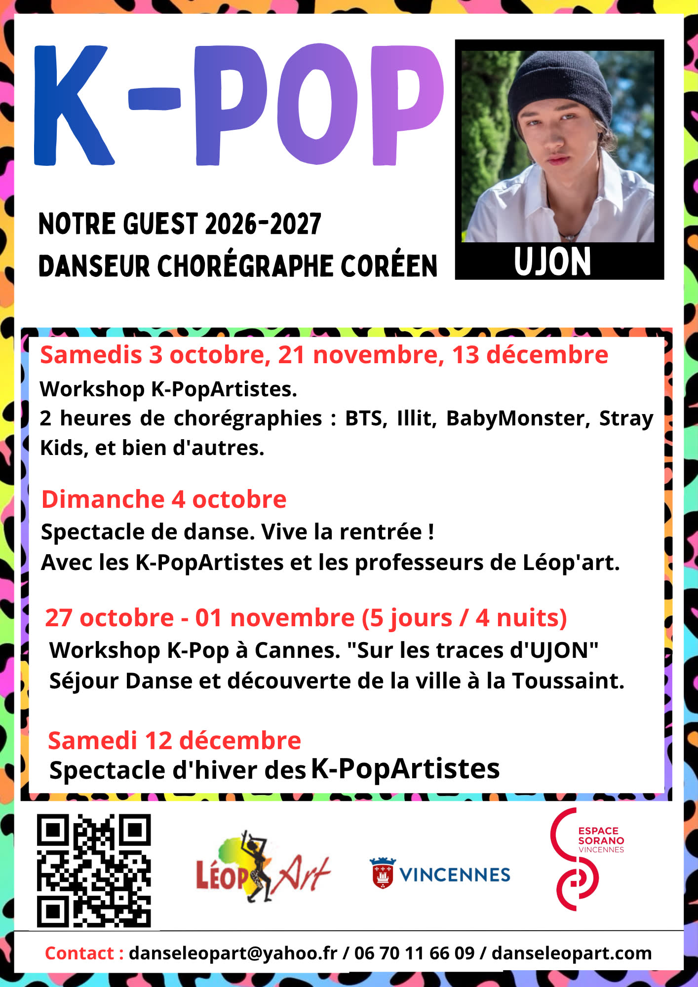 Affiche de la saison K-pop 2026-2027 de Danseleopart : le chorégraphe coréen UJON invité, les workshops et les spectacles